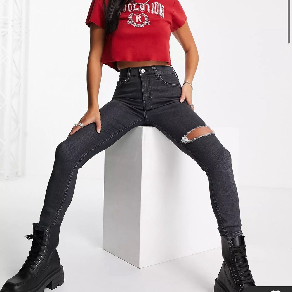 Topshop Jeans - Jamie Skinny with Thigh Rip